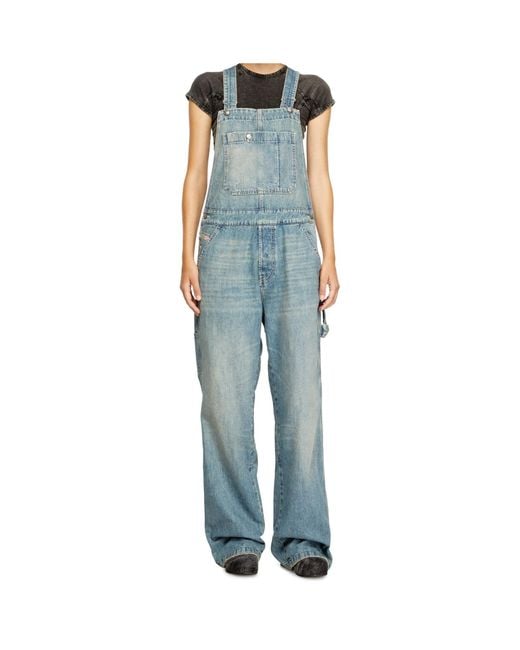 DIESEL Blue D-Framu-U Denim Dungarees for men