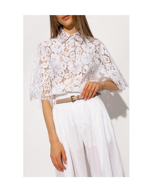 Saint Laurent White Cassandre Thin Belt