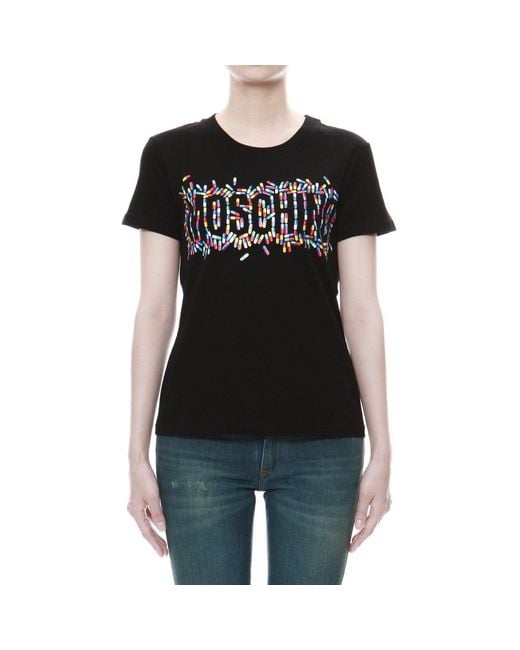 Moschino Black Capsule Logo Printed T-Shirt