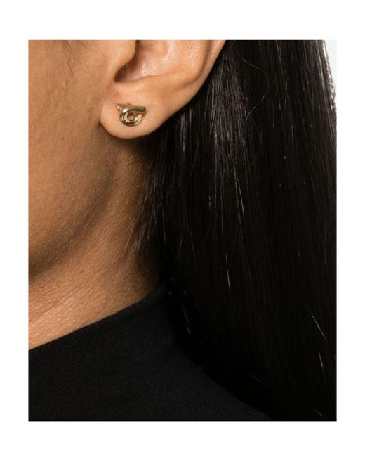 Ferragamo Metallic Carved Earrings