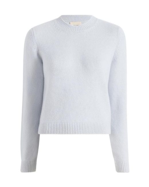 Khaite White Leta Crew-Neck Sweater