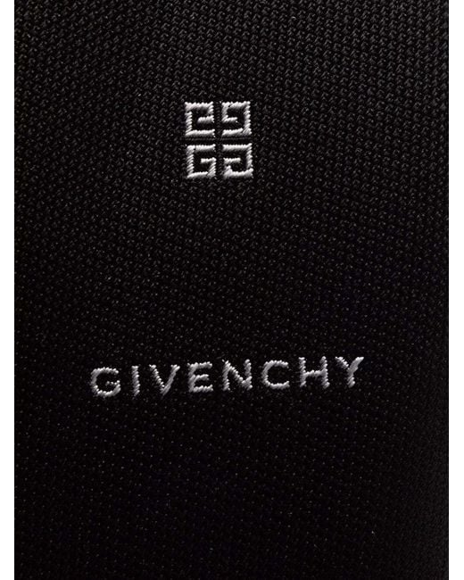 Givenchy Black Embroidered-Logo Tie for men