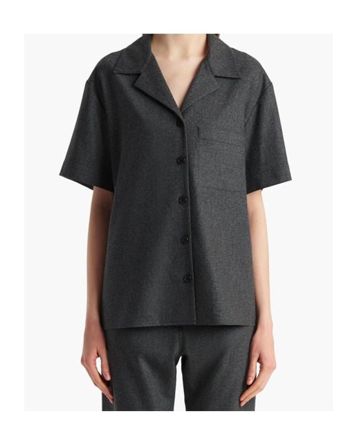 Khaite Black Riordan Short-Sleeved Shirt