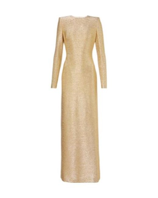 Oscar de la Renta Natural Lamé Gown