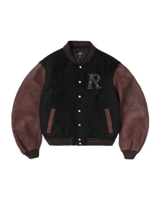 Represent Black Varsity Bomber Jacket for men
