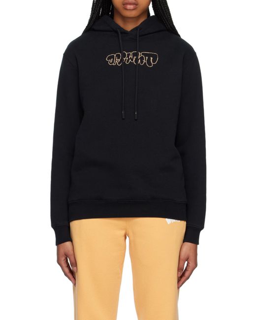 Off-White c/o Virgil Abloh Blue Logo-Embroidery Rib-Trimmed Hoodie