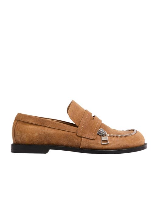 J.W. Anderson Brown Suede Biker Moccasin