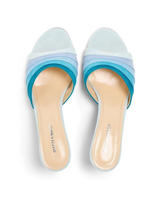 Mach & Mach Blue Colorblock Heeled Mules