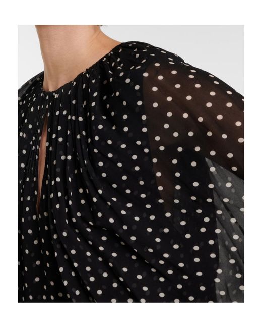 Dorothee Schumacher Black Dancing Dots Polka-Dot Maxi Dress