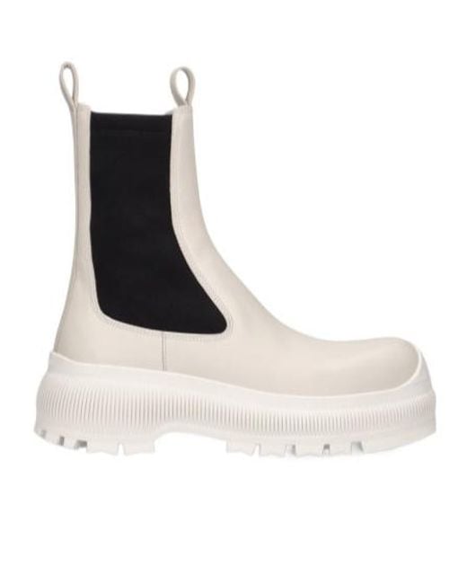 Jil Sander Black Pull Ring Detail Ankle Boots