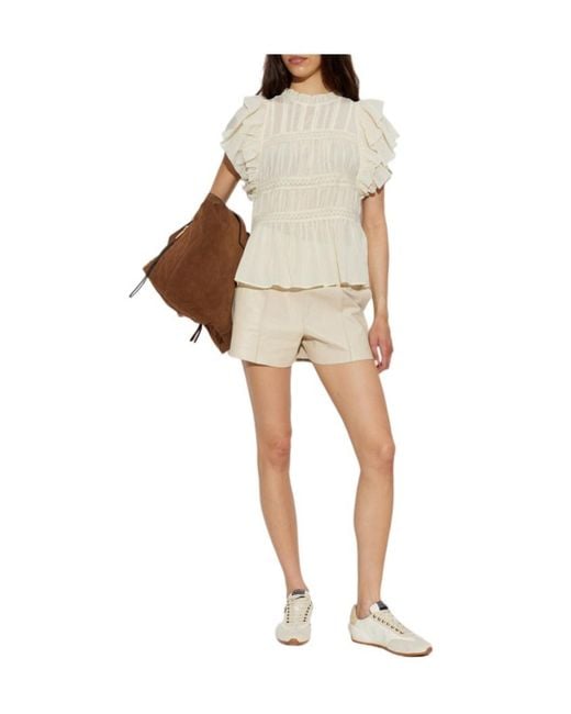 AllSaints White Harriet Ruffled Lace Top