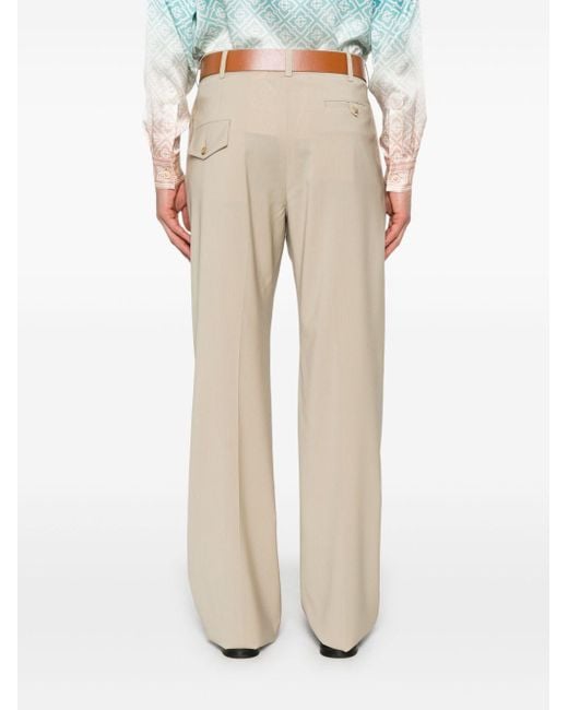 Moschino Natural Belted Straight-Leg Trousers for men