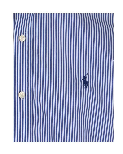 Polo Ralph Lauren Blue Slim Fit Striped Shirt for men