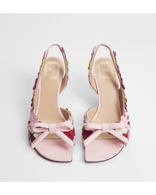Dior Pink Bow Heeled Slingback Sandal