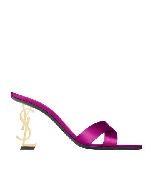 Saint Laurent Pink Opyum Open Toe Mules