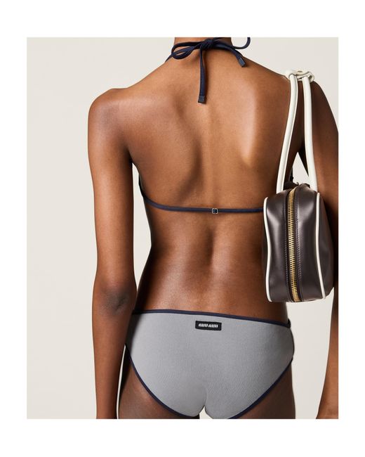 Miu Miu Metallic Technical Knit Swimsuit