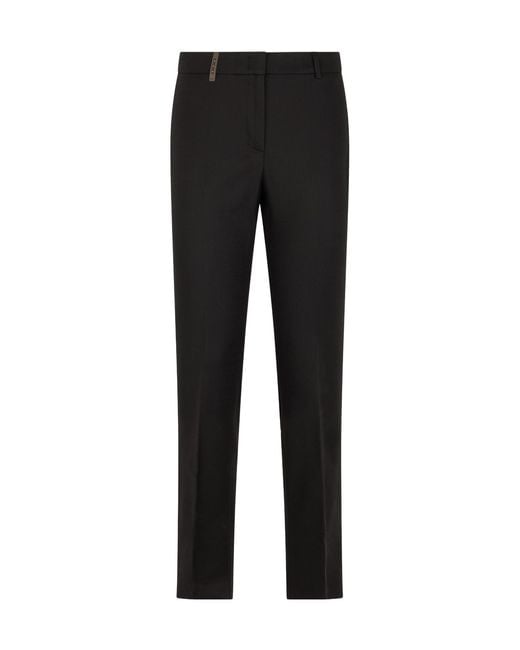 Peserico Black Straight-Leg Stretch Pants