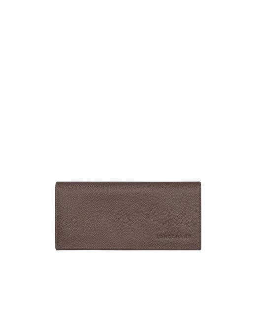 Longchamp Brown Le Foulonné Long Continental Wallet