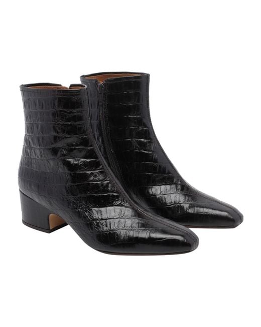 Chie Mihara Black Cumiya Mid-Heel Ankle Boots