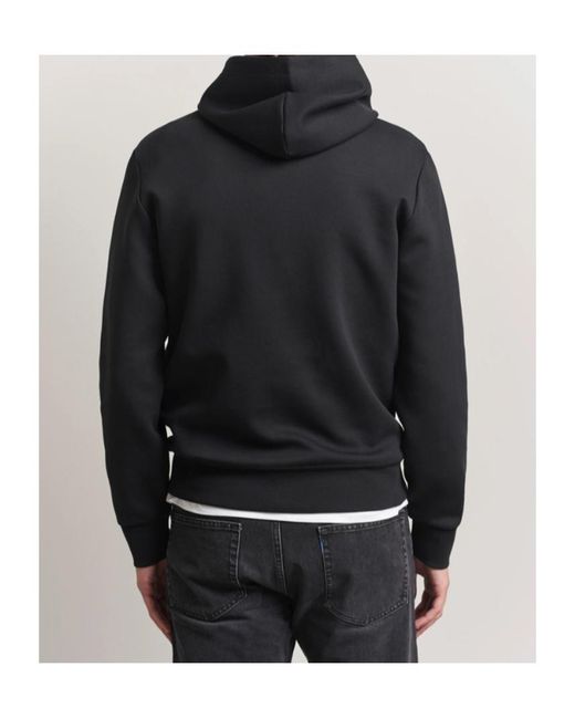 Polo Ralph Lauren Black Logo Embroidered Drawstring Hoodie for men