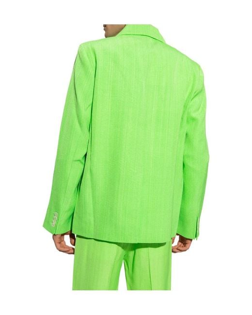 Jacquemus Green Single-Breasted Suit Jacket for men
