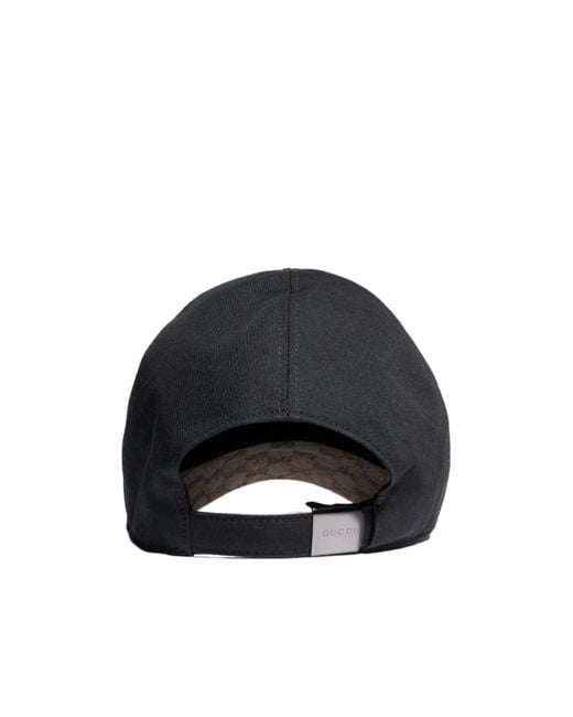 Gucci Black Gg Logo Baseball Hat for men