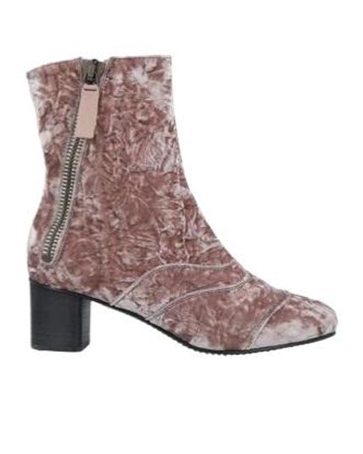 Chloé Brown Velvet Round-Toe Ankle Boots