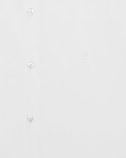 Saint Laurent White Cassandre Button-Up Shirt for men