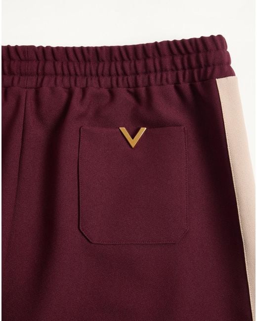 Valentino Purple Nylon Trousers With Vgold for men