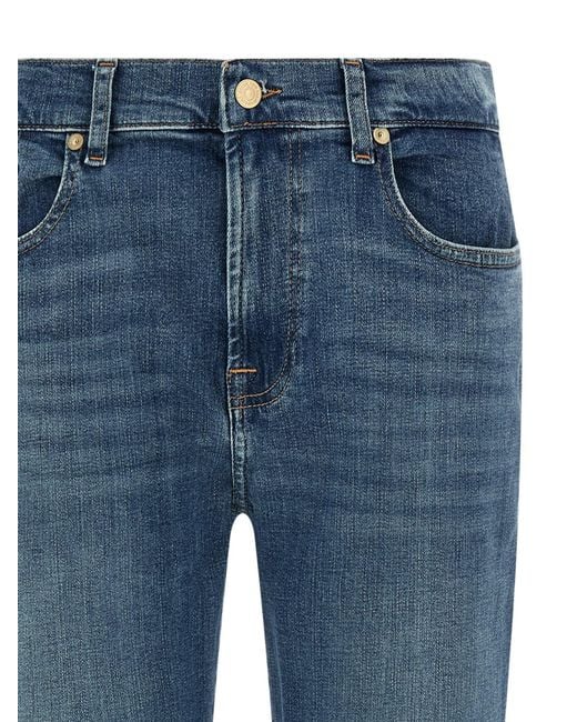 7 For All Mankind Blue Relaxed Skinny Jeans