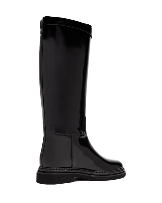 Dolce & Gabbana Black Logo Plaque Boots