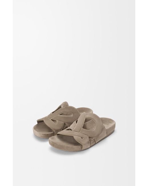 Loewe Brown Ease Monogram Suede Sandals for men