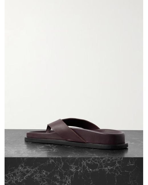 St. Agni Brown Leather Flip Flops
