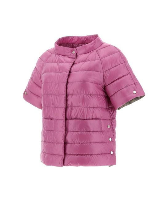 Herno Pink Padded Quilted Shirt Jacket
