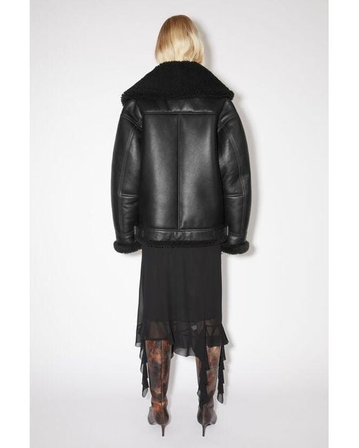 Acne Black Drop Shoulder Biker Jacket