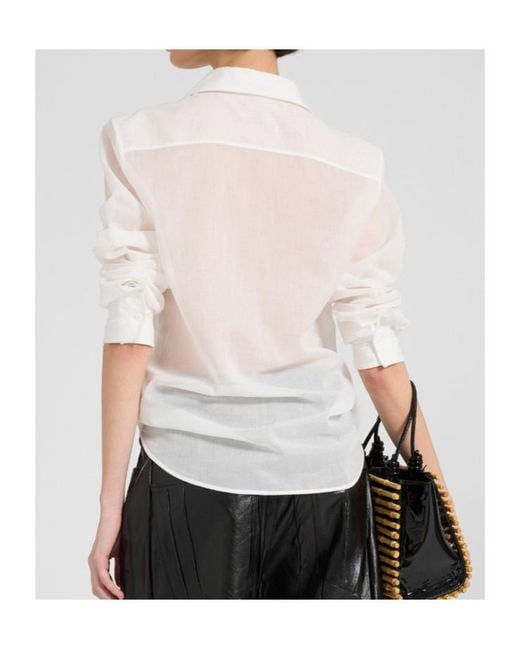 Ermanno Scervino White Lace Detailed Button-Up Shirt