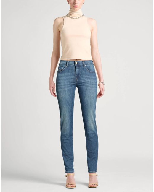 DIESEL Blue Mid-Rise Tapered Jeans