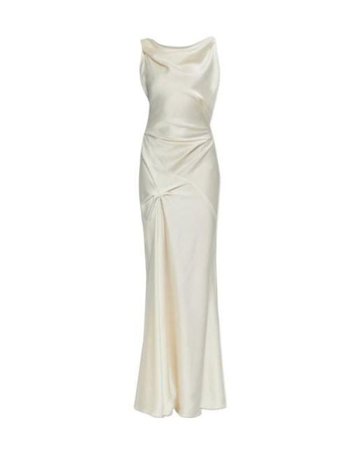 Victoria Beckham White Posy Sleeveless Maxi Dress