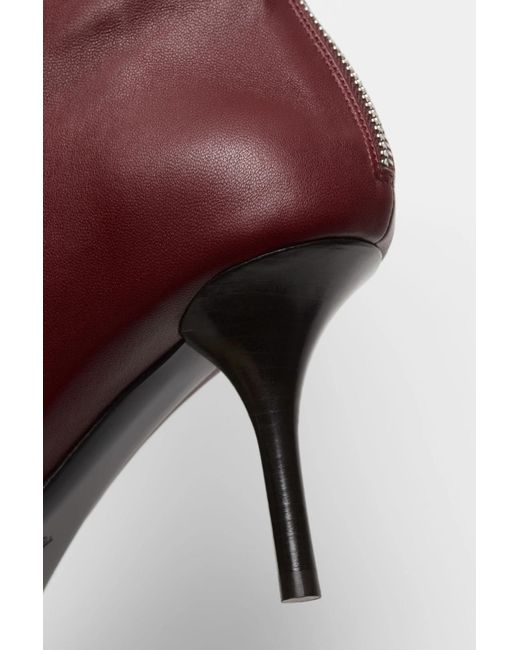 Acne Purple 75Mm Zip Leather Boots