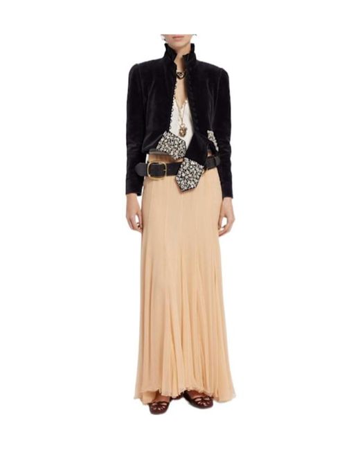 Chloé Natural Silk Mousseline Long Skirt