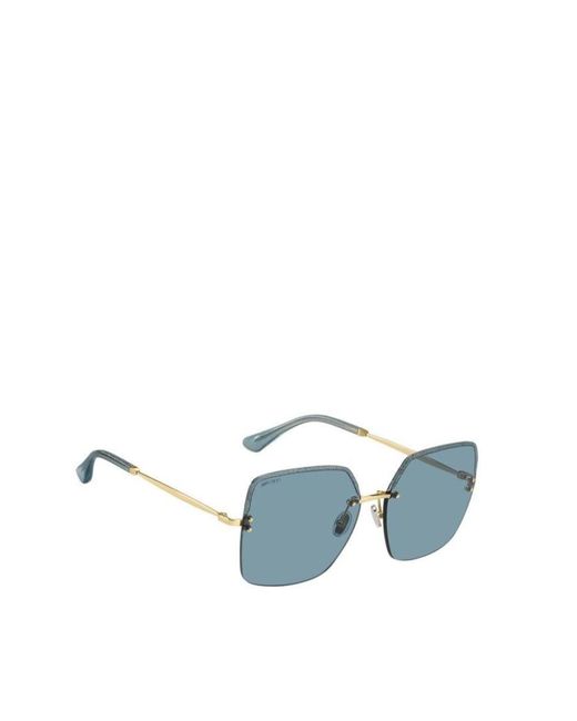 Jimmy Choo Blue Tavis Oversize-Frame Sunglasses