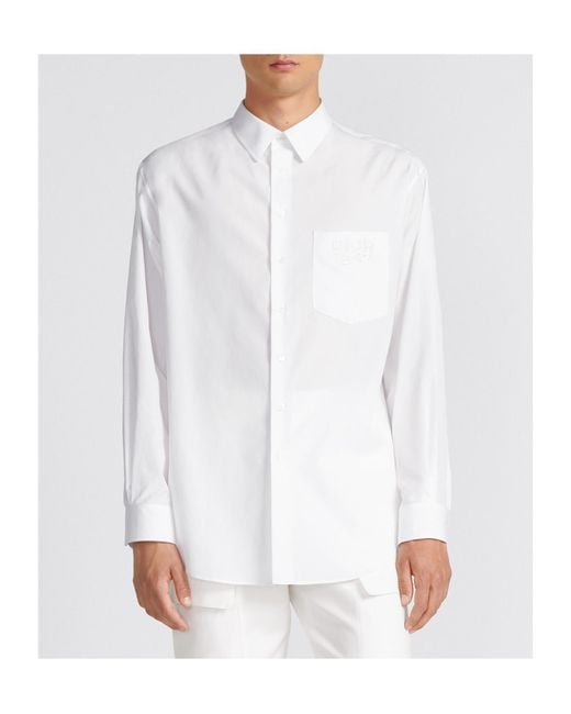 Dior White Homme Long-Sleeved Button-Up Shirt for men