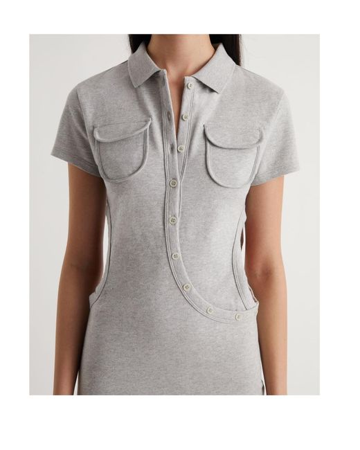 Paloma Wool Gray Susana Cut-Out Button-Up Dress