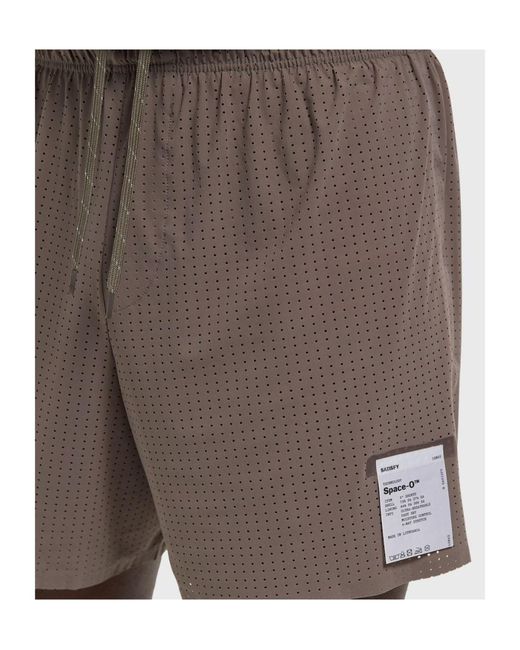 Satisfy Brown Space-O 5 Mesh Performance Shorts for men