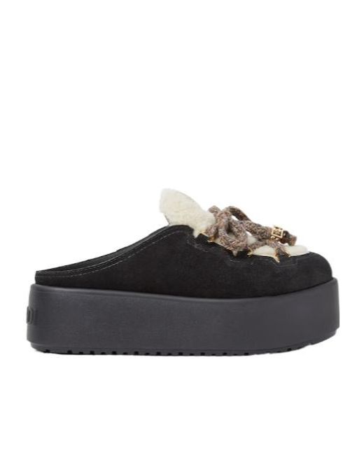 Fendi Black Apres Chic Lace-Up Sabots