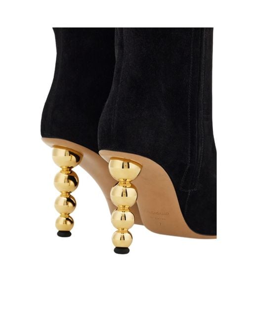 Ferragamo Black Spherical Heel Boot