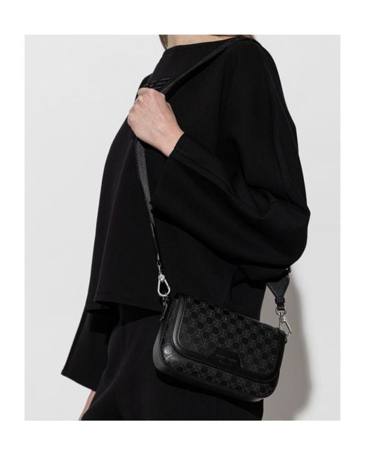 Emporio Armani Black Logo-Pattern Shoulder Bag