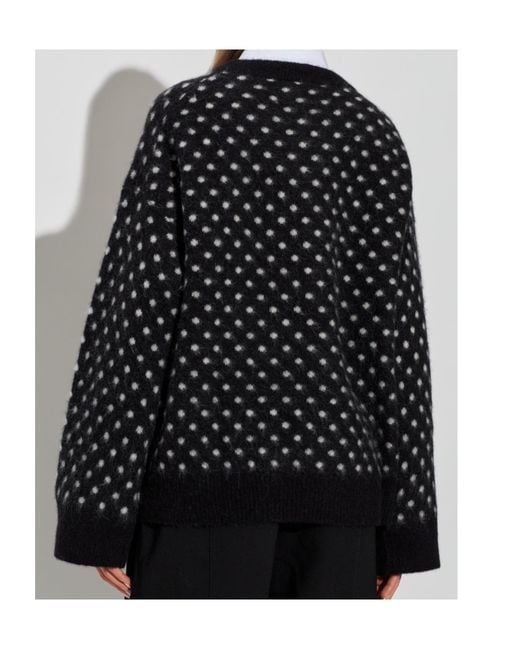 Ganni Black Polka Brushed Jumper
