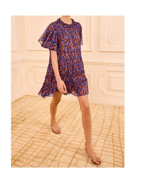 Ulla Johnson Purple Short-Sleeved Dress