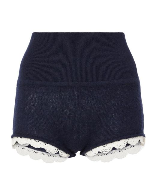Magda Butrym Blue Elastic-Waist Shorts